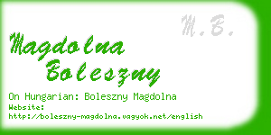 magdolna boleszny business card